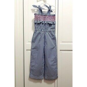 J.Crew Crewcuts Girls’ Tie-Shoulder Stripe Jumpsuit Size 6